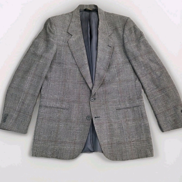 Nino Cerruti Rue Royale Men’s Blazer Sport Coat 44R Gray Glen Plaid Wool - Picture 4 of 11